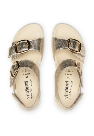 bequeme Sandale Hirschleder gold