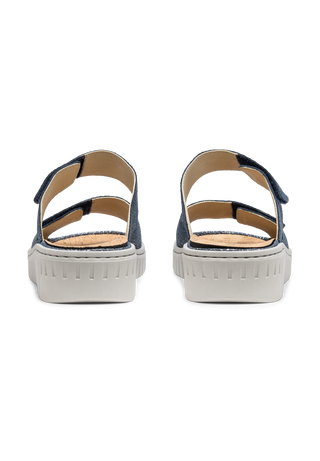 schöne Pantolette Veloursleder marine