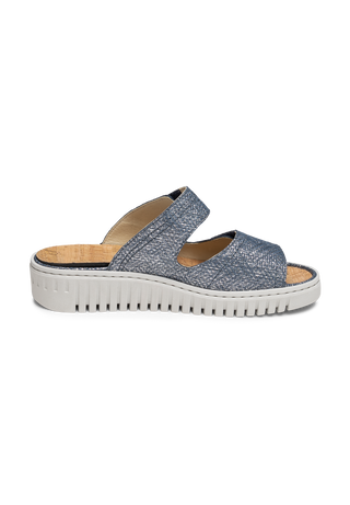 schöne Pantolette Veloursleder marine