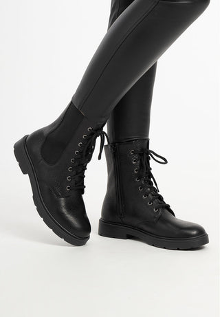 sehenswerte Stiefelette Hirschleder schwarz