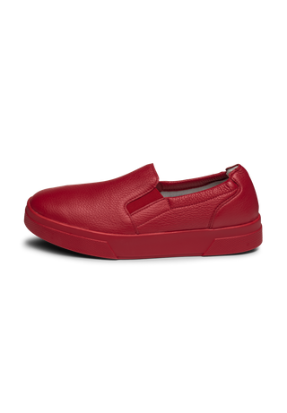 schlichter Slipper Hirschleder rot