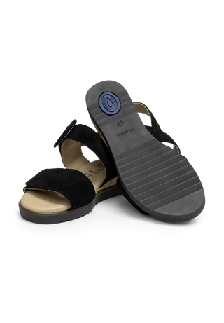 zarte Sandalette echt Leder schwarz