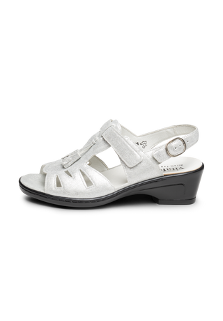 hinreißende Sandalette Veloursleder silber
