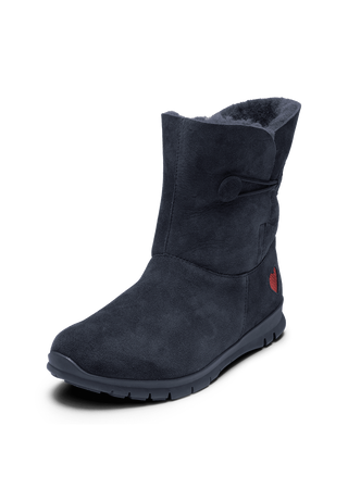 warmer Lammfellstiefel Veloursleder marine