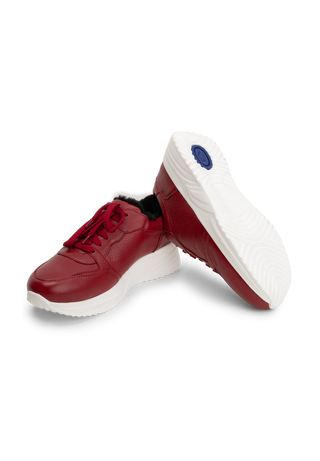 warmer Wintersneaker Hirschleder cranberry