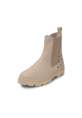 begehrte Stiefelette Hirschleder beige