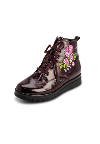 verführerische Stiefelette Softlack bordeaux