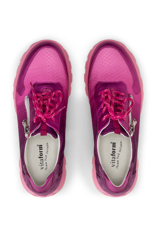 bunter Sneaker Echt Leder & Textil  pink