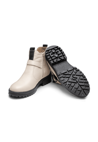 gemütvolle Stiefelette Softnappaleder creme