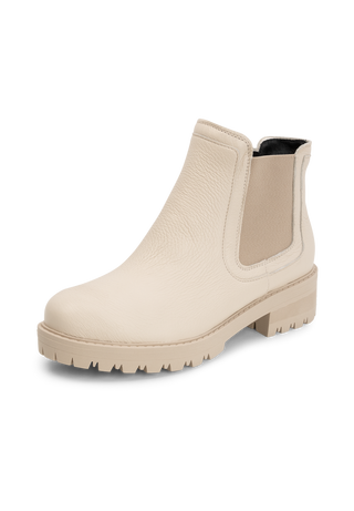 vielseitige Stiefelette Hirschleder beige