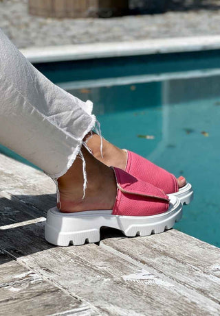 moderne Pantolette Hirschleder soft pink