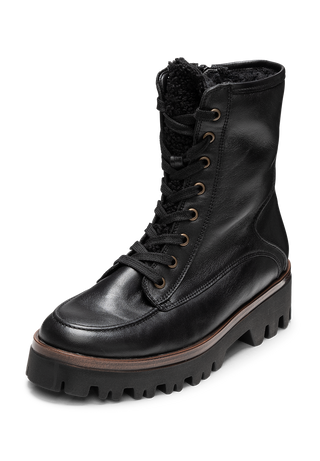 charismatische Stiefelette Nappaleder schwarz