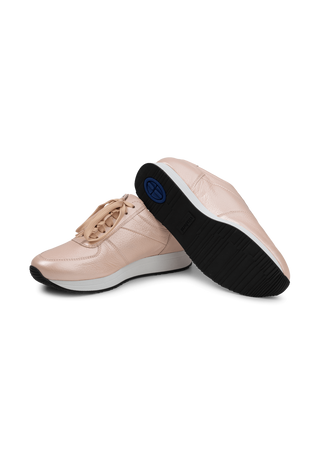 schimmernder Sneaker Hirschleder rose/metallic