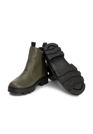überragende Stiefelette Hirschleder oliv