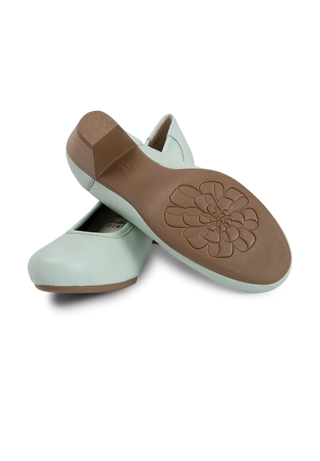 femininer Pumps Hirschleder salbei