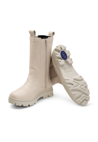 legerer Stiefel Hirschleder beige
