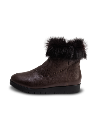 trendy Stiefelette Hirschleder schoko