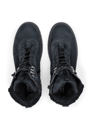 markante Stiefelette Veloursleder marine