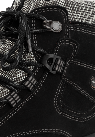 extrabreite Trekkingstiefelette Nubukleder schwarz
