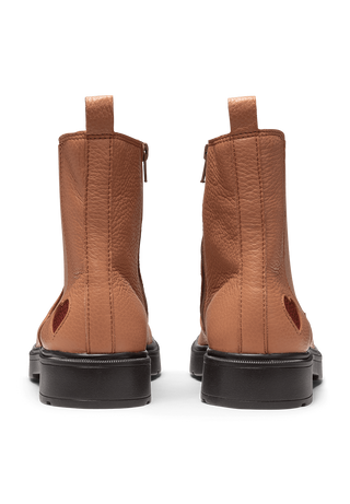 beherzte Stiefelette Hirschleder camel