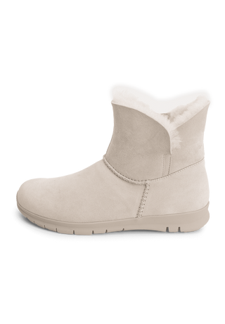 wärmende Stiefelette Veloursleder offwhite