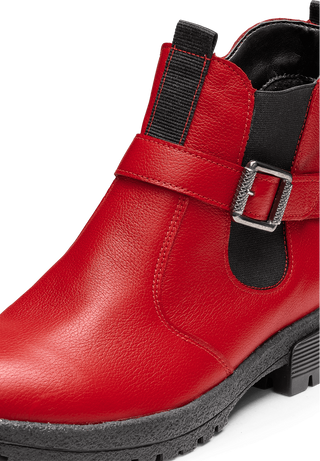 gemütvolle Stiefelette Softnappaleder rot