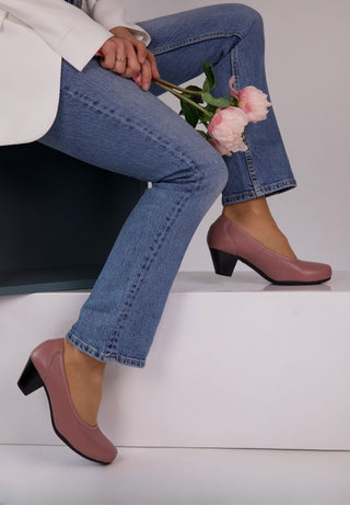klassischer Pumps Hirschleder winterrosa
