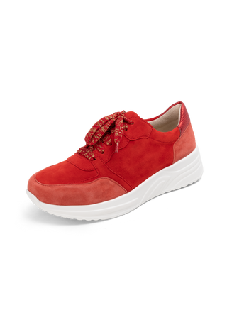 aufregender Sneaker Samtziege rot