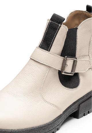 gemütvolle Stiefelette Softnappaleder creme