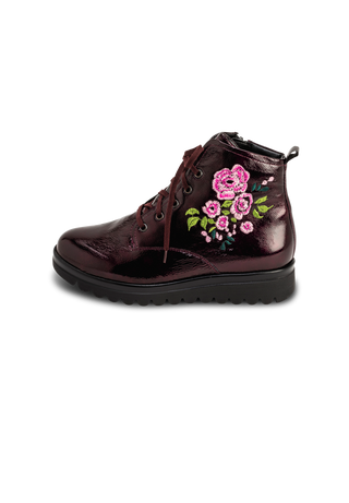 verführerische Stiefelette Softlack bordeaux