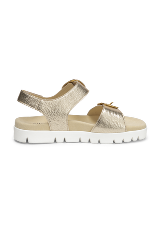 bequeme Sandale Hirschleder gold