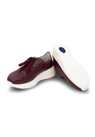 softer Sneaker Hirschleder aubergine