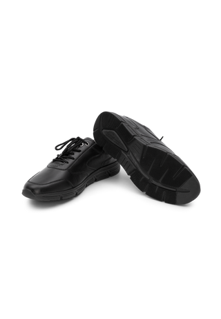 stilsicherer Sneaker Softnappaleder schwarz