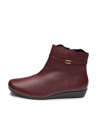 flotte Stiefelette Hirschleder bordeaux