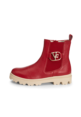 lässige Stiefelette Hirschleder rot