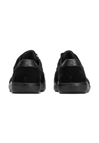 bequemer Sneaker Leder/Stretch schwarz