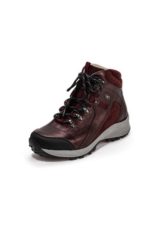 formstarke Trekkingstiefelette Nappaleder bordeaux