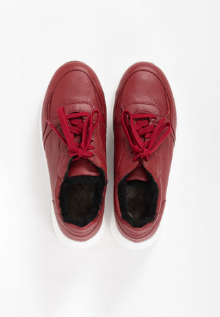 warmer Wintersneaker Hirschleder cranberry