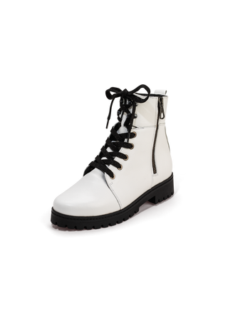 trendiger Bootie Nappaleder weiß