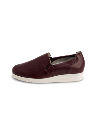 klassischer Slipper Hirschleder aubergine