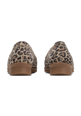 auffallender Mokassin Veloursleder leopard