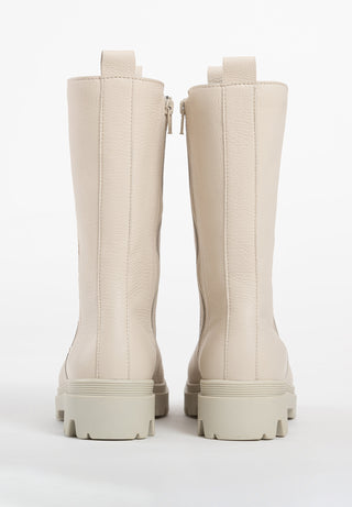 legerer Stiefel Hirschleder beige