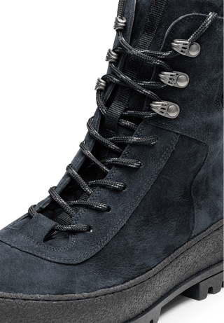 markante Stiefelette Veloursleder marine
