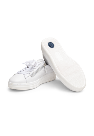 stilvoller Sneaker Hirschleder weiß