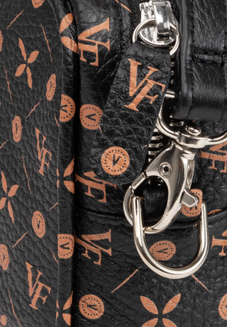 praktische Tasche Hirschleder schwarz/camel