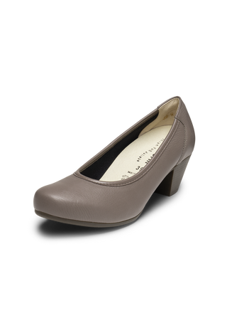 klassischer Pumps Hirschleder dunkeltaupe