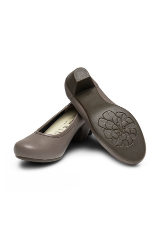 klassischer Pumps Hirschleder dunkeltaupe