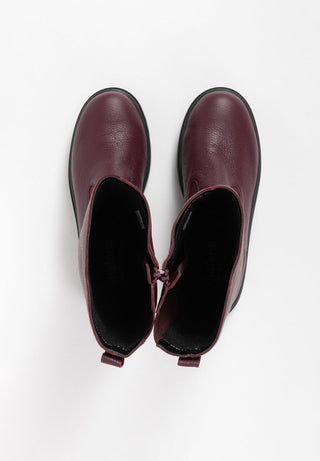 modischer Stiefel Hirschleder aubergine