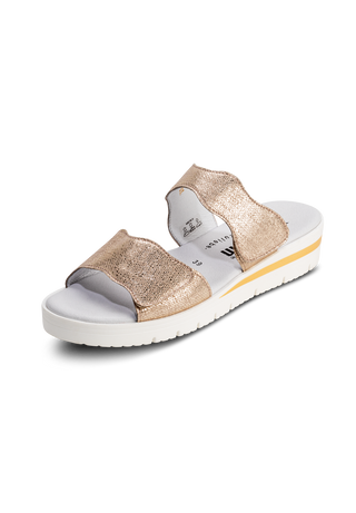 stilsichere Pantolette Samtziege beige