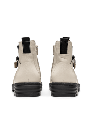 gemütvolle Stiefelette Softnappaleder creme